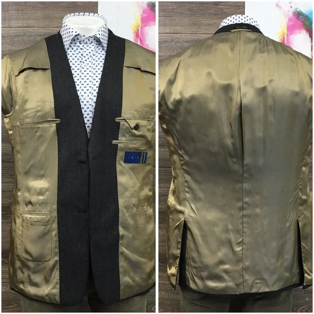 IBIZA Mens Blazer Sport‎ Coat Casual Jacket Size 42R Two Button Cotton Suit